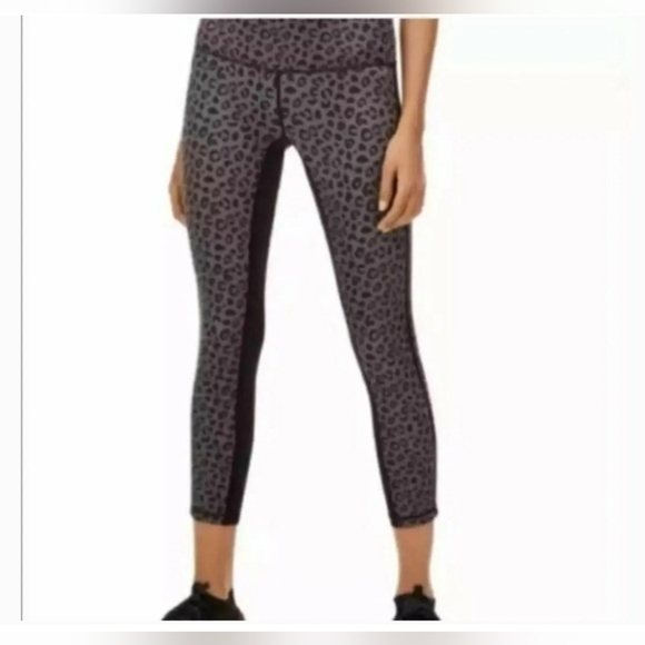 ALL FENIX Black Avery Cheetah-Print Active‎ Leggings Size Medium Sporty - Picture 2 of 11